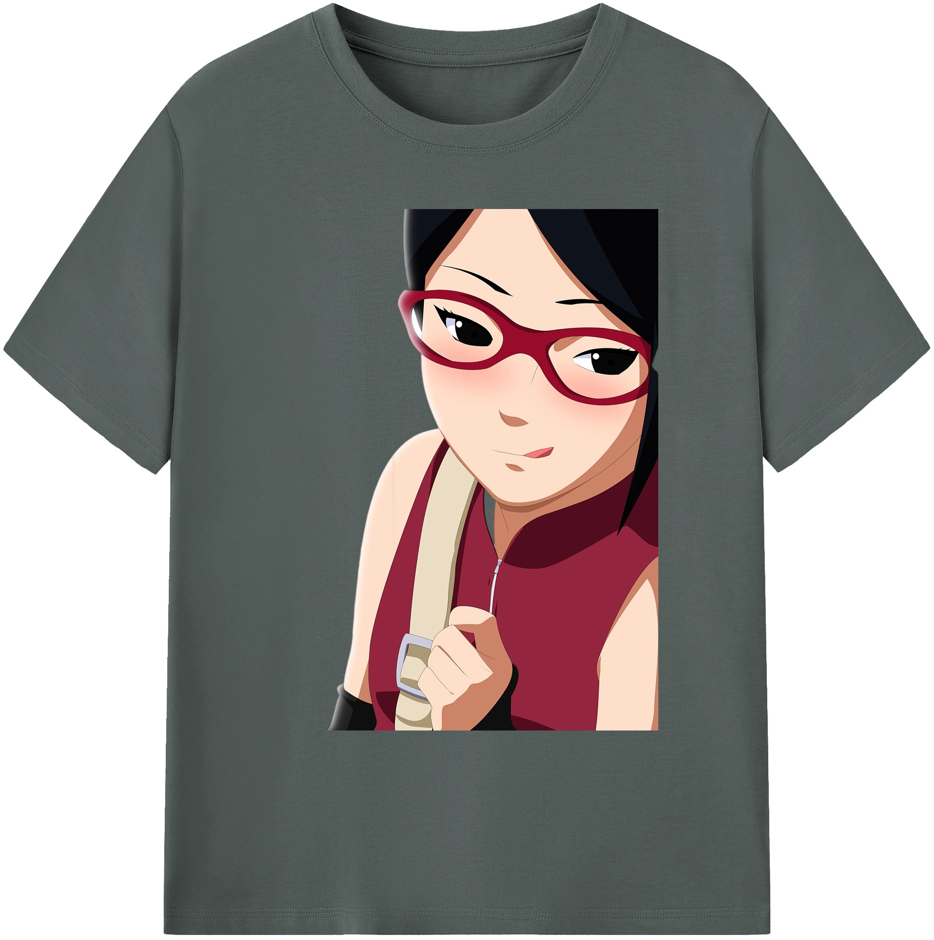 （画像用） NARUTO -ナルト- うちは サラダ Uchiha Sarada 綿100％ メンズ半袖Tシャツ｜肌触りやわらか＆通気性